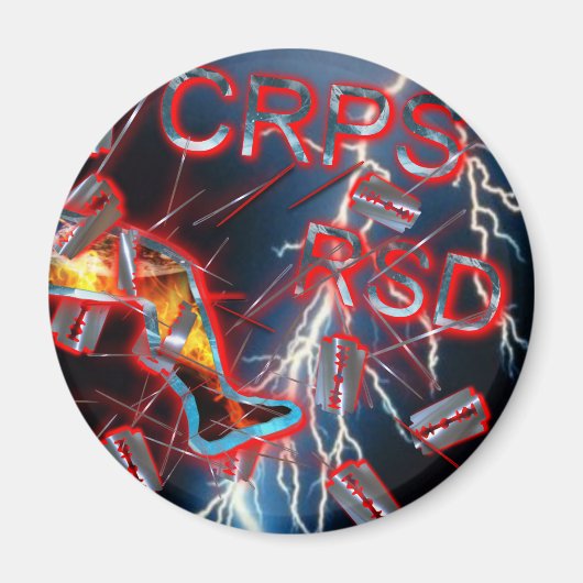 CRPS Blauwe Lightning scheermesjes & naalden Magne Magneet (Voorkant)