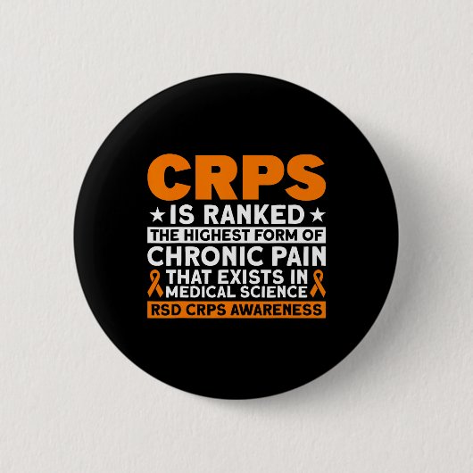 CRPS is gerangschikt als de hoogste pijn RSD CRPS Ronde Button 5,7 Cm (Voorkant)