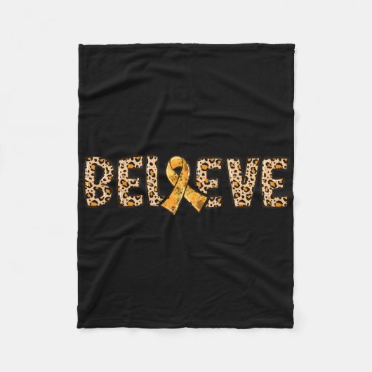 CRPS Leopard Print Oranje lint Ondersteuning Geloo Fleece Deken (Voorkant)