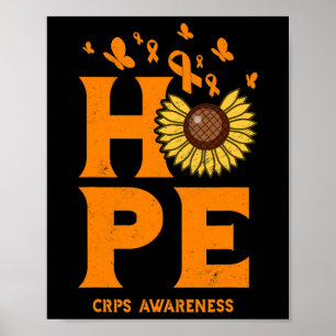CRPS Oranje hoop  zonnebloem bewustzijn Poster