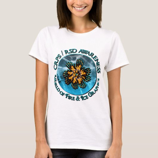 CRPS/RSD Awareness World of Fire & Ice Logo T-shirt (Voorkant)