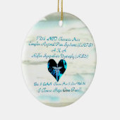 CRPS / RSD Blue Heart van Flame Hope Courage Star  Keramisch Ornament (Rechts)