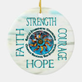CRPS / RSD Blue Heart van Flame Hope Courage Star  Keramisch Ornament (Achterkant)