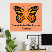 CRPS/RSD Butterfly of Hope Ribbon Poster (Thuiskantoor)