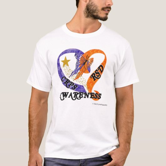 CRPS/RSD Butterfly Ribbon Heart Shirt (Voorkant)