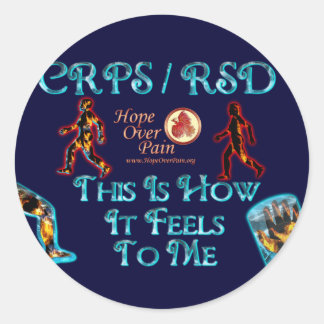 CRPS RSD Dit is hoe het voelt voor mij HOP Ronde Sticker