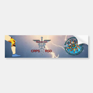 CRPS RSD Medische waarschuwing en bliksem Asclepiu Bumpersticker