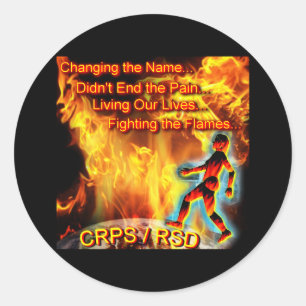 CRPS/RSD Onze levens leiden en de vlammen bestrijd Ronde Sticker