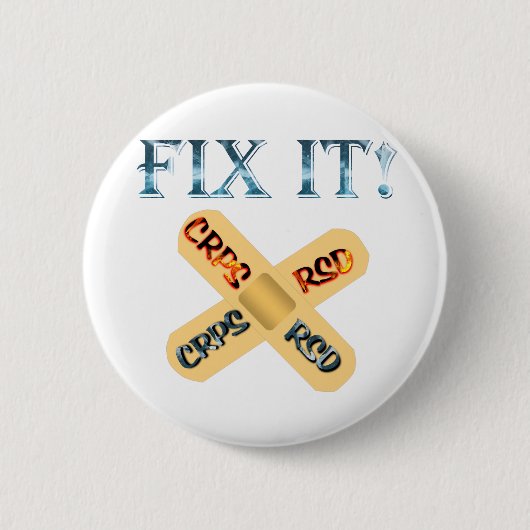 CRPS / RSD repareren het! Band-steun X Ronde Button 5,7 Cm (Voorkant)