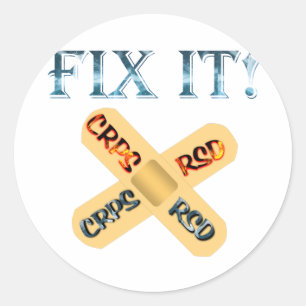 CRPS / RSD repareren het! Band-steun X Ronde Sticker