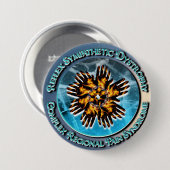 CRPS/RSD Turquoise Circlet Ronde Button 7,6 Cm (Voorkant /achterkant)