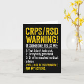 CRPS RSD Waarschuwing CRPS Awareness Survivor CRPS Kaart (Gele Bloem)