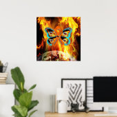 CRPS RSD Warrior Survior Ribbon Butterfly Earth Poster (Thuiskantoor)