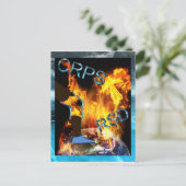 CRPS/RSD World 'a Fire AM Blazing Knee Briefkaart (Staand voorkant)