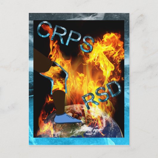 CRPS/RSD World 'a Fire AM Blazing Knee Briefkaart (Voorkant)