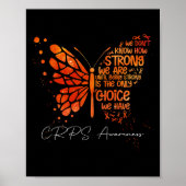 CRPS Vlinder Oranje Lint CRPS Awareness Poster (Voorkant)