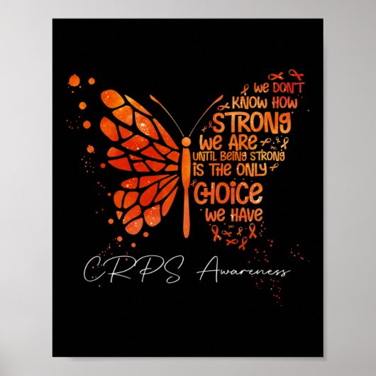 CRPS Vlinder Oranje Lint CRPS Awareness Poster (Voorkant)