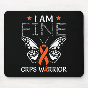 CRPS Warrior I Am Fine Oranje lint Butterfly RSD Muismat