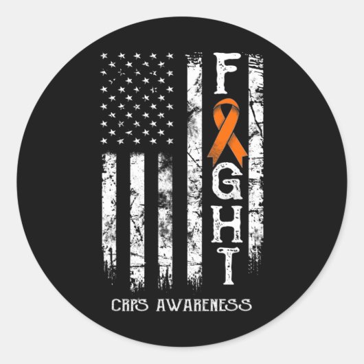 CRPS Warrior US Flag RSD CRPS Bewustzijn Ronde Sticker (Voorkant)