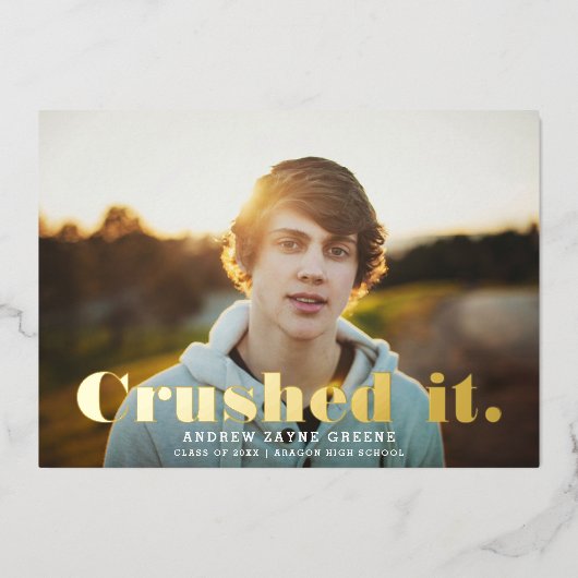 Crritsfun Modern Typografie | AFSTUDEREN REAL Folie Uitnodiging (Voorkant)