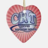 CRT CERTIFIFIED RESPIRATORY THERAPIST BLUE LOGO KERAMISCH ORNAMENT (Rechts)