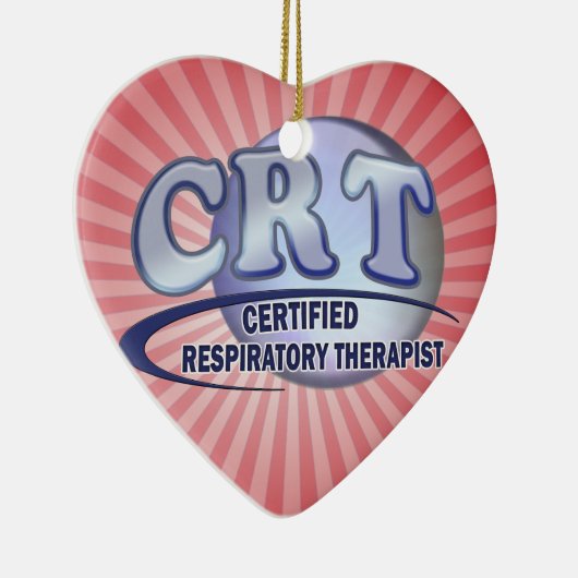 CRT CERTIFIFIED RESPIRATORY THERAPIST BLUE LOGO KERAMISCH ORNAMENT (Rechts)