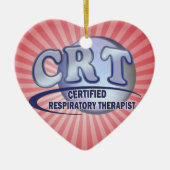 CRT CERTIFIFIED RESPIRATORY THERAPIST BLUE LOGO KERAMISCH ORNAMENT (Voorkant)