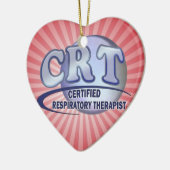 CRT CERTIFIFIED RESPIRATORY THERAPIST BLUE LOGO KERAMISCH ORNAMENT (Links)