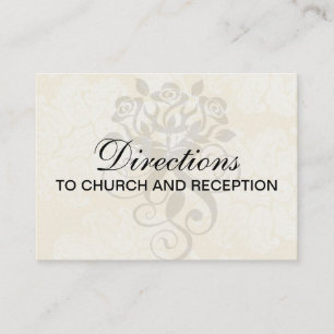 cru ecru floral elegant damask informatiekaartje