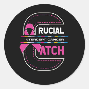 Cruciaal een Vangst Intercept Cancer Breast Cancer Ronde Sticker