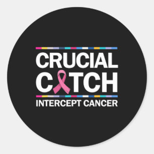 Cruciaal een Vangst Intercept Cancer Breast Cancer Ronde Sticker
