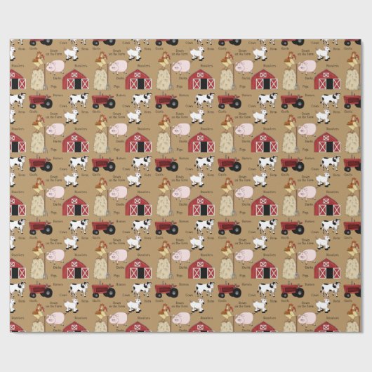 Cruciaal verpakkingspapier voor Boerderij in het l Cadeaupapier (Vlak)