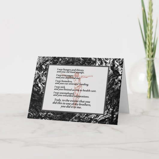 Crucifer voor sociale rechtvaardigheid kaart (Voorkant)