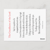 Crucifion of the Lord Prayer Card Briefkaart (Achterkant)