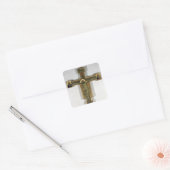 Crucifix 2 vierkante sticker (Envelop)