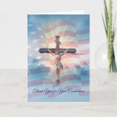 Crucifix Amerikaanse vlag condoleance bedankt (Voorkant)