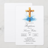 Crucifix  baptismInvitation Kaart (Voorkant / Achterkant)
