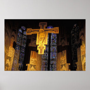 Crucifix boven het hoge altaar in de Santa Poster