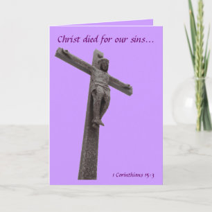 Crucifix Christus stierf voor onze zins II Feestdagen Kaart