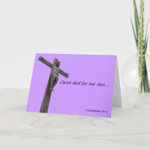 Crucifix Christus stierf voor onze zins II Feestdagen Kaart