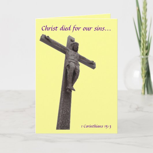 Crucifix Christus stierf voor onze zonden IV Feestdagen Kaart (Voorkant)