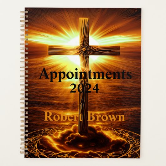 Crucifix Cross Golden Sunrise Planner (Voorkant)