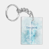 Crucifix Digital Art Sleutelhanger (Voorkant Links)