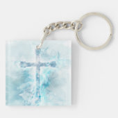 Crucifix Digital Art Sleutelhanger (Achterkant)