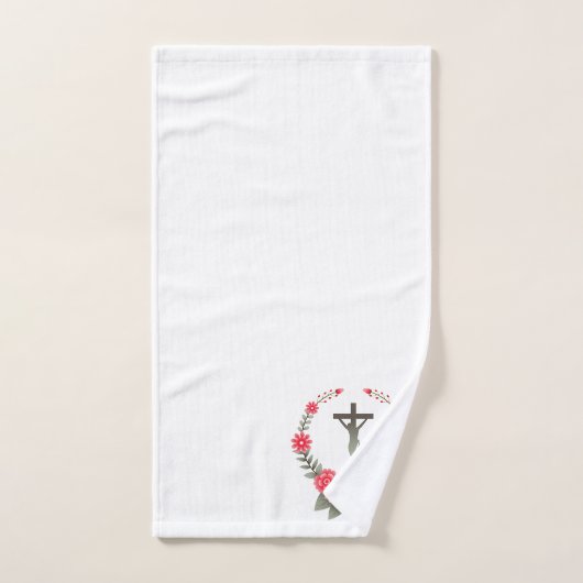 Crucifix en Flowers Bad Handdoek (Handdoek)