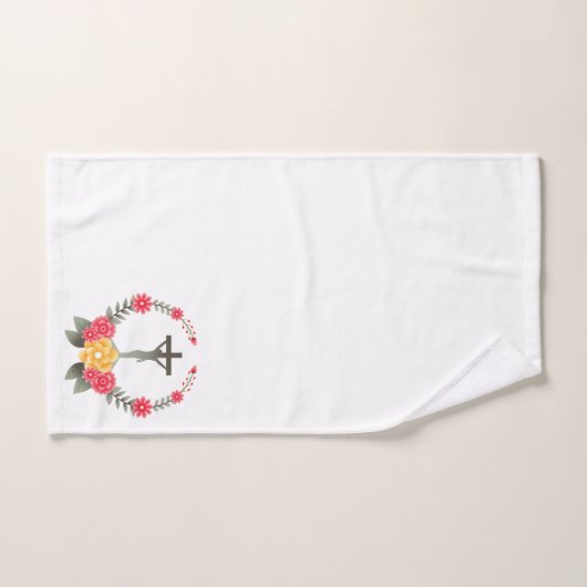 Crucifix en Flowers Bad Handdoek (Handdoek)