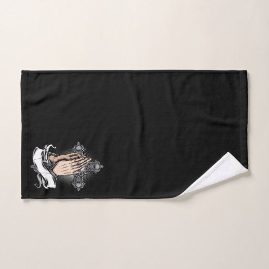Crucifix en Praying Hands Bad Handdoek (Handdoek)