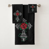Crucifix en Roos Bath Towel Set Bad Handdoek (Insitu)