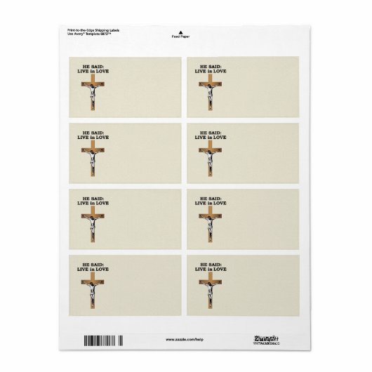 Crucifix Etiket (Full Sheet)