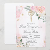 Crucifix  first communion Invitation Kaart (Voorkant / Achterkant)